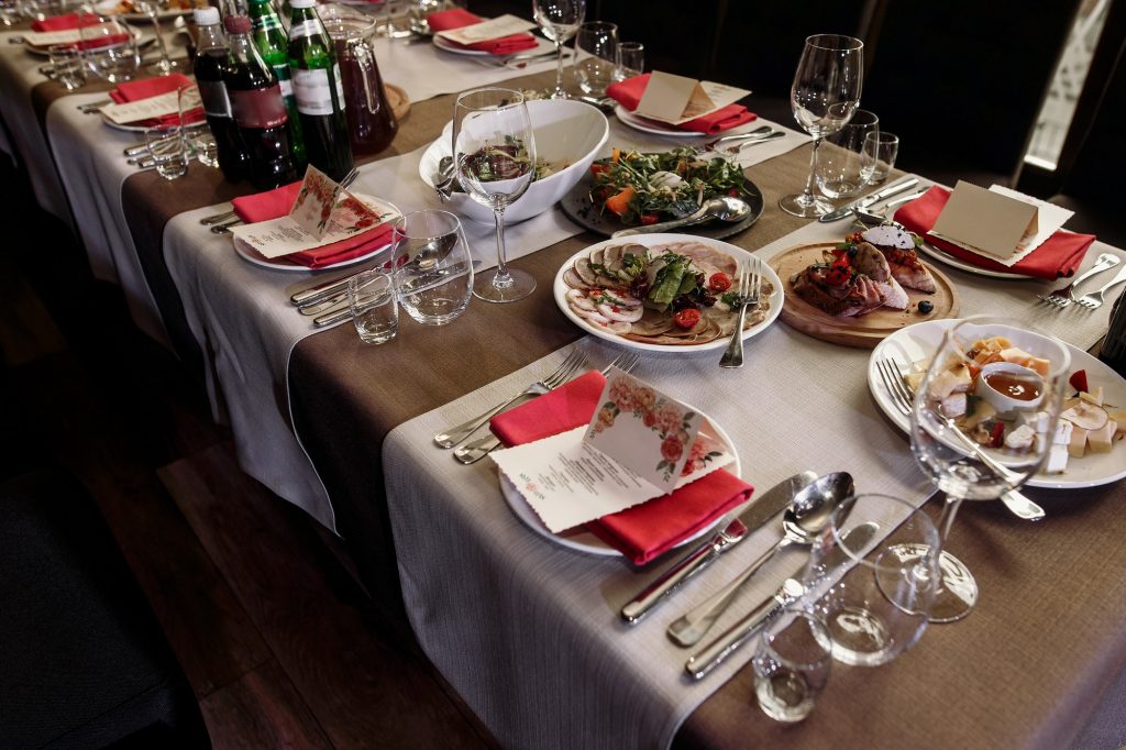 Luxury catering at restaurant wedding reception
